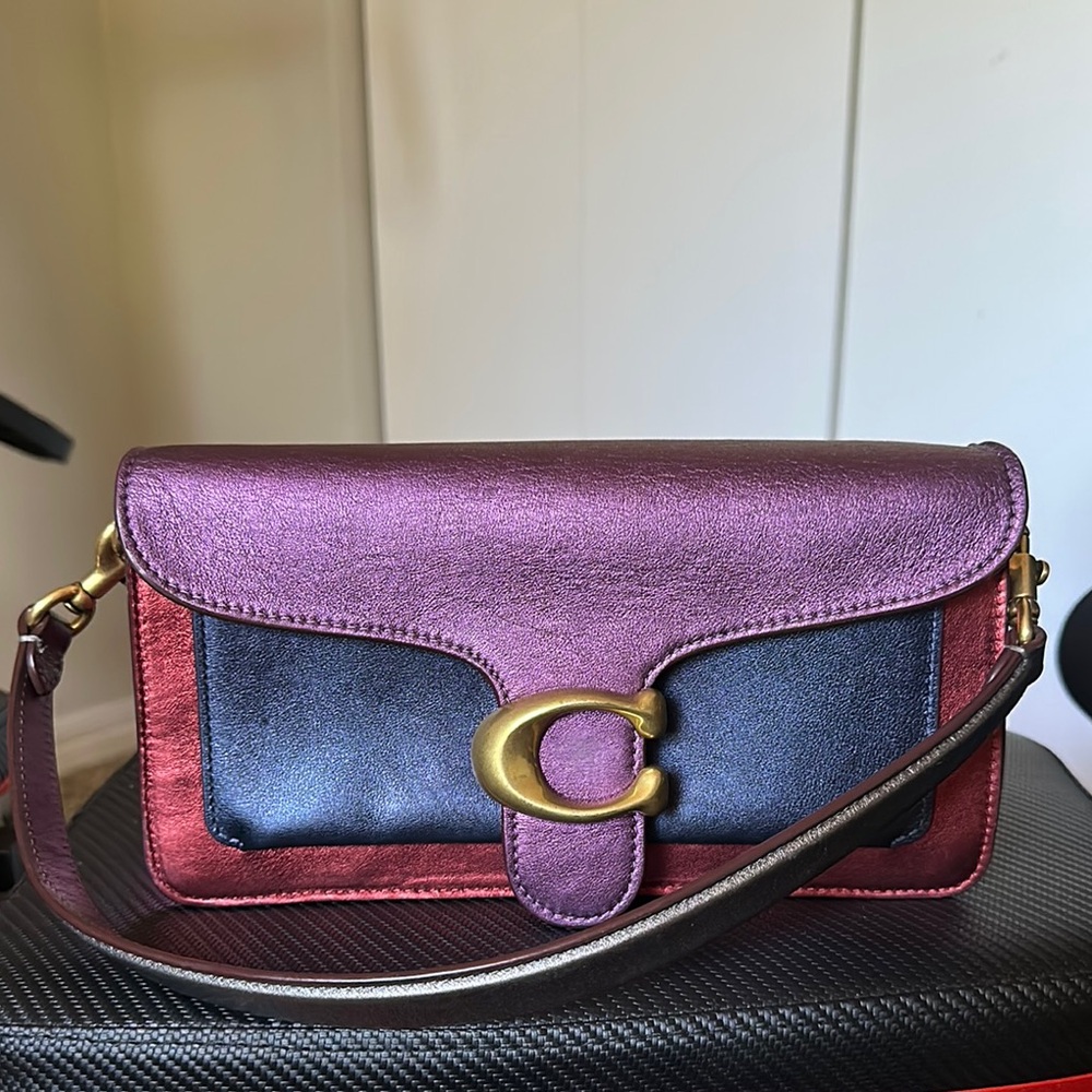 Coach Women's Purple and Red Leather Bag